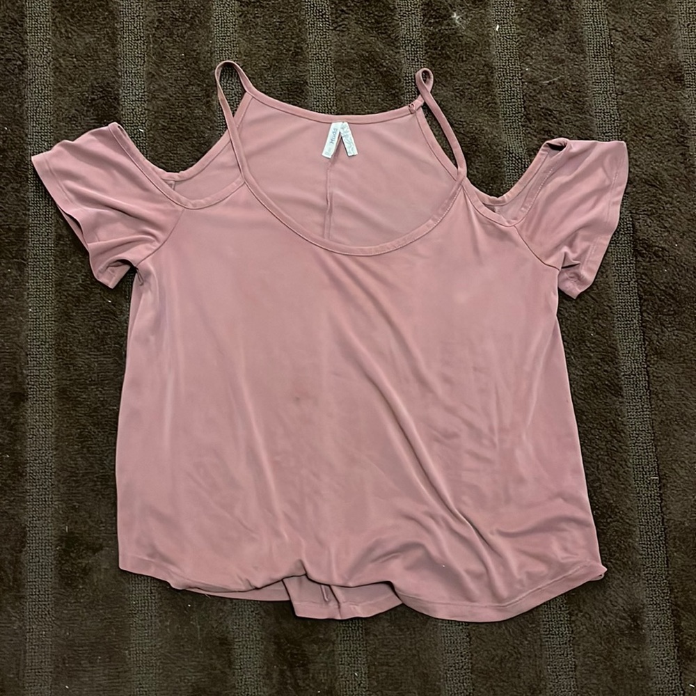 Mudd Muave cold shoulder boho shirt